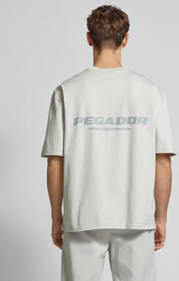 Pegador Colne Logo Oversized Tee men T-Shirts & Polo's grijs Maat S Kleding