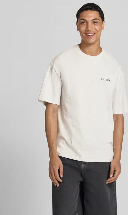 PEGADOR Oversized T-shirt met labelprint model 'Miles' - Foto 3
