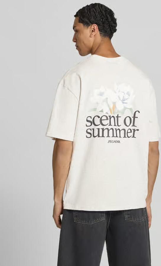 PEGADOR Oversized T-shirt met labelprint model 'Miles' - Foto 2