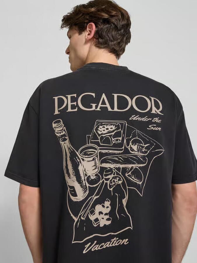 PEGADOR Oversized T-shirt met labelprint model 'Paide'