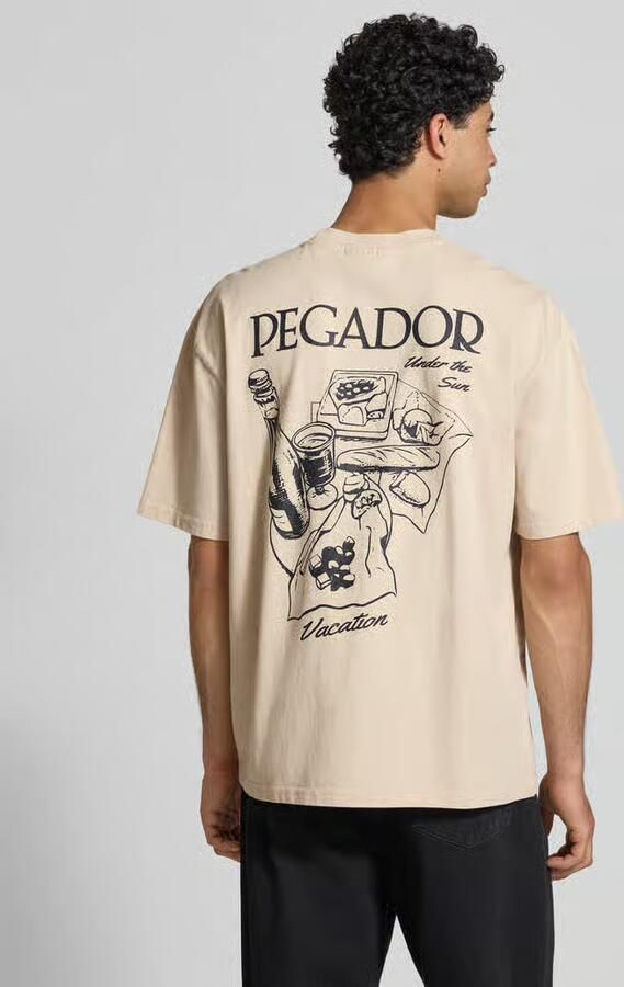 PEGADOR Oversized T-shirt met labelprint model 'Paide'