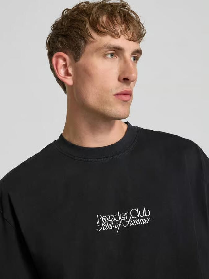 PEGADOR Oversized T-shirt met labelprint model 'Ramon'