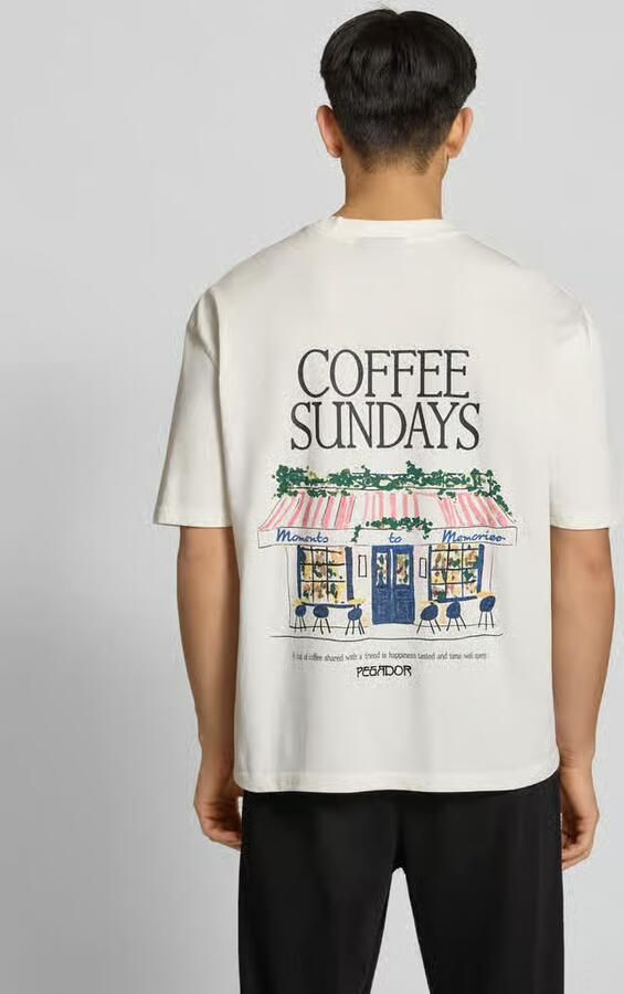 PEGADOR Oversized T-shirt met labelstitching model 'Stege'