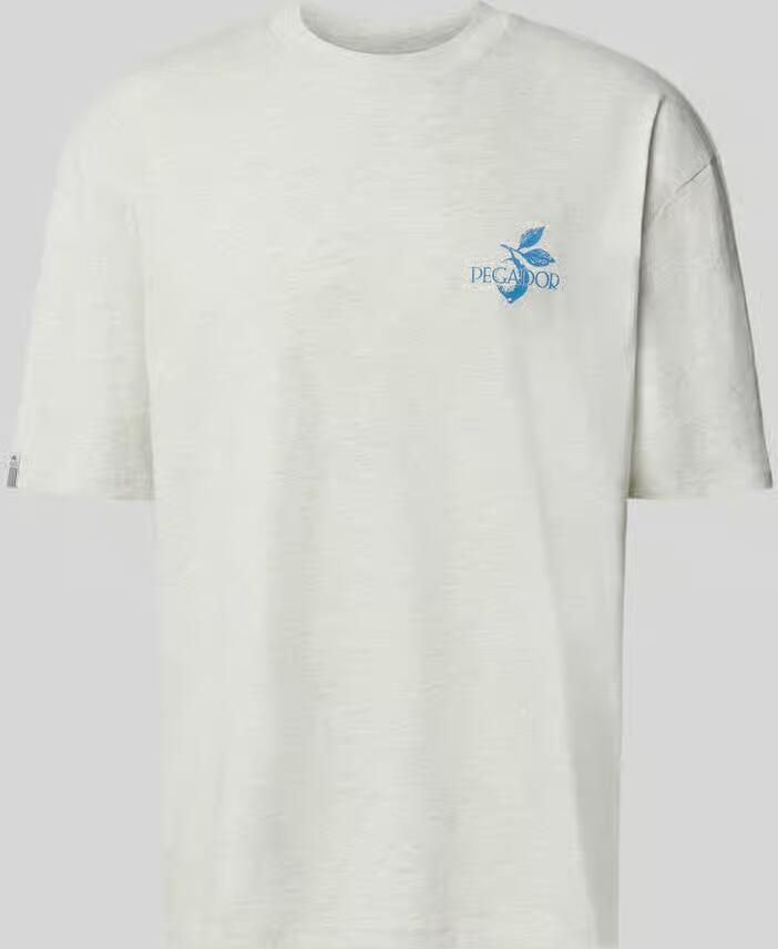 PEGADOR Oversized t-shirt met print op de achterkant en ronde hals