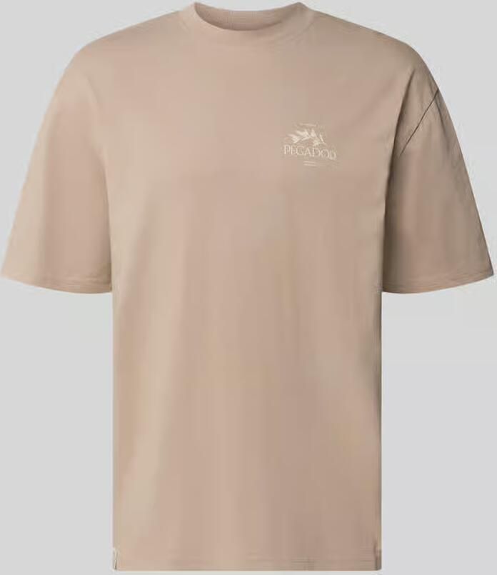PEGADOR Oversized t-shirt met print op de achterkant en ronde hals