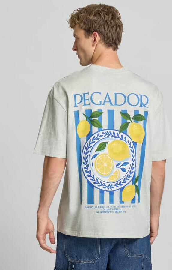 PEGADOR Oversized t-shirt met print op de achterkant en ronde hals - Foto 3
