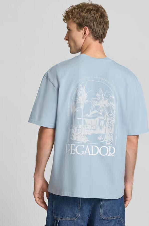 PEGADOR Oversized t-shirt met print op de achterkant en ronde hals - Foto 2