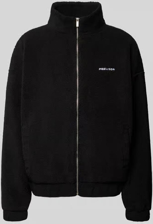 PEGADOR Regular fit fleecejack met labelstitching