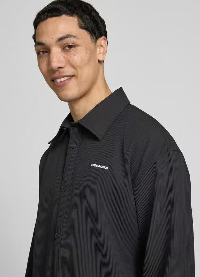 PEGADOR regular fit vrijetijdsoverhemd met kentkraag en label-stitching - Foto 4