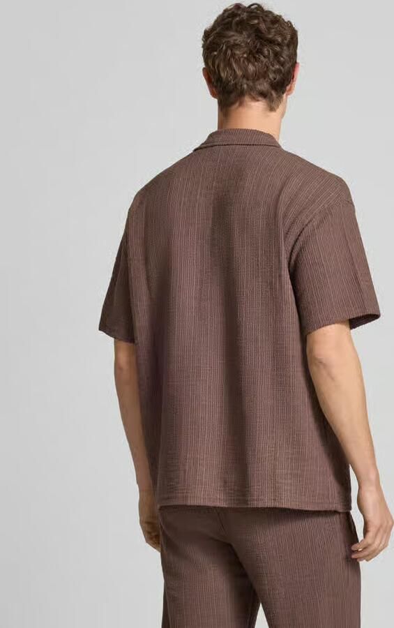 Pegador Regular fit vrijetijdsoverhemd met structuurmotief en labelstitching