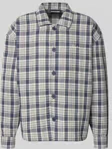 PEGADOR relaxed fit vrijetijdsoverhemd met kentkraag en labelstitching