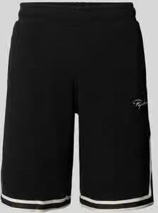 PEGADOR Short met structuurpatroon en labelstitching