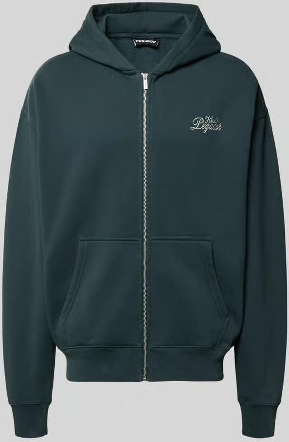 PEGADOR Sweatjack van katoenmix met geborduurd logo model 'Harstad'
