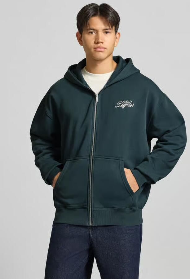 PEGADOR Sweatjack van katoenmix met geborduurd logo model 'Harstad' - Foto 2