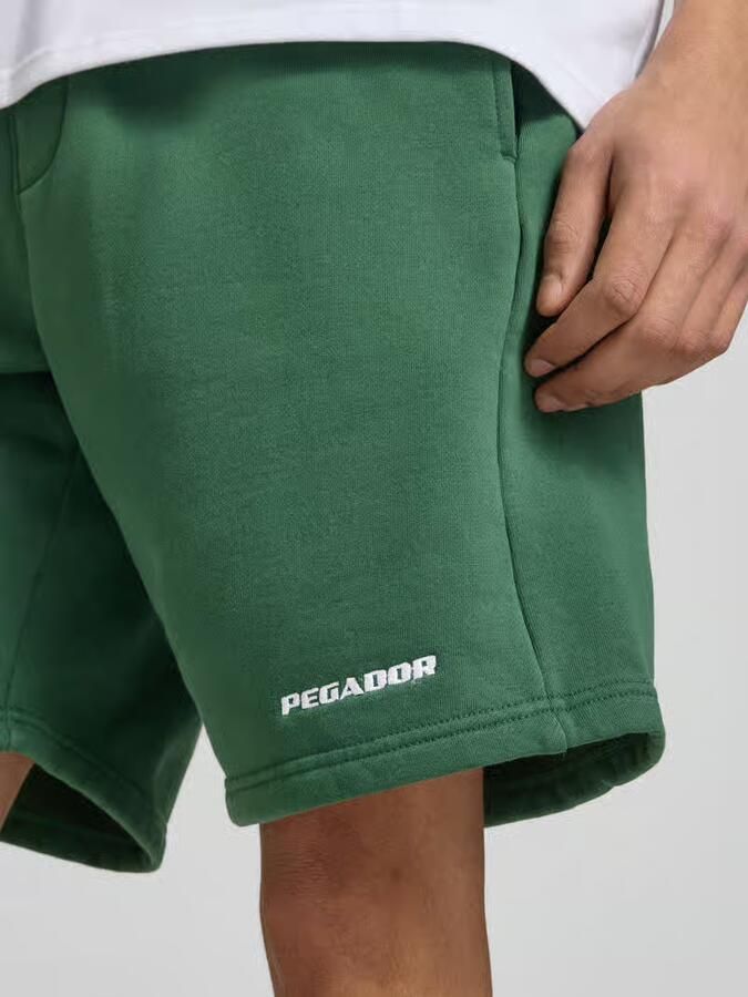 PEGADOR Sweatshorts met elastische band en gestikt logo