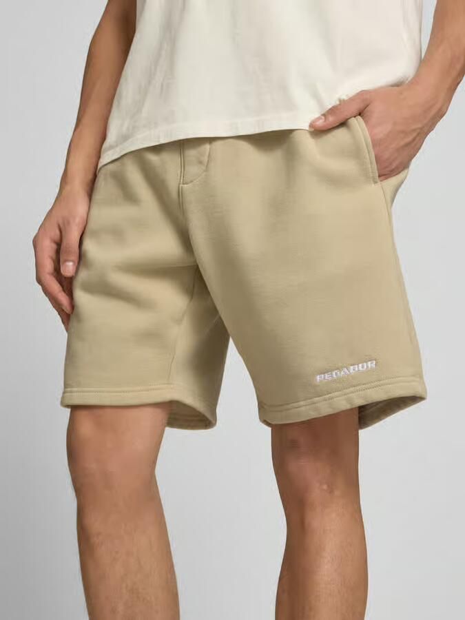 PEGADOR Sweatshorts met elastische band en gestikt logo