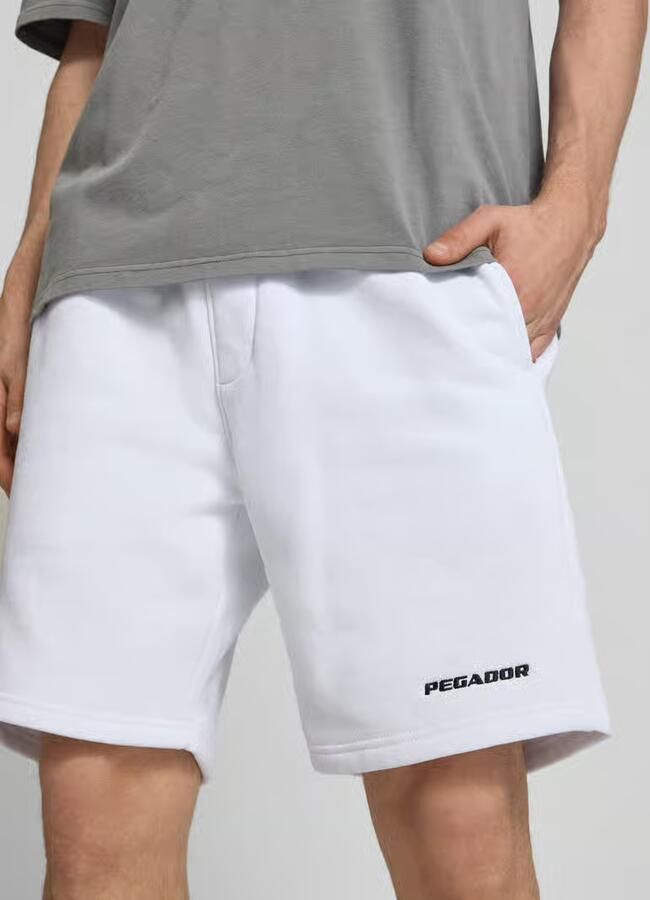PEGADOR Sweatshorts met elastische band en gestikt logo
