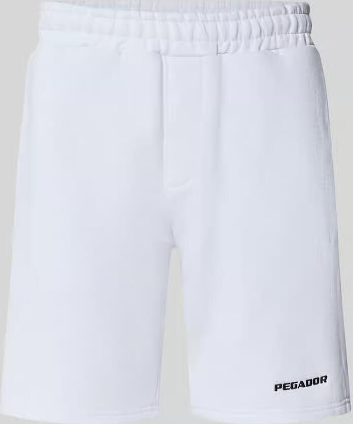 PEGADOR Sweatshorts met elastische band en gestikt logo - Foto 3