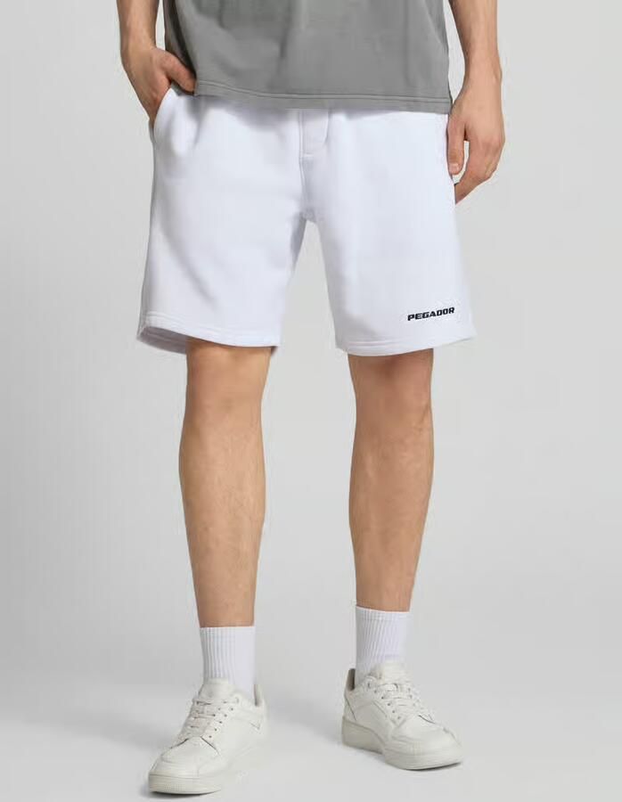 PEGADOR Sweatshorts met elastische band en gestikt logo - Foto 3