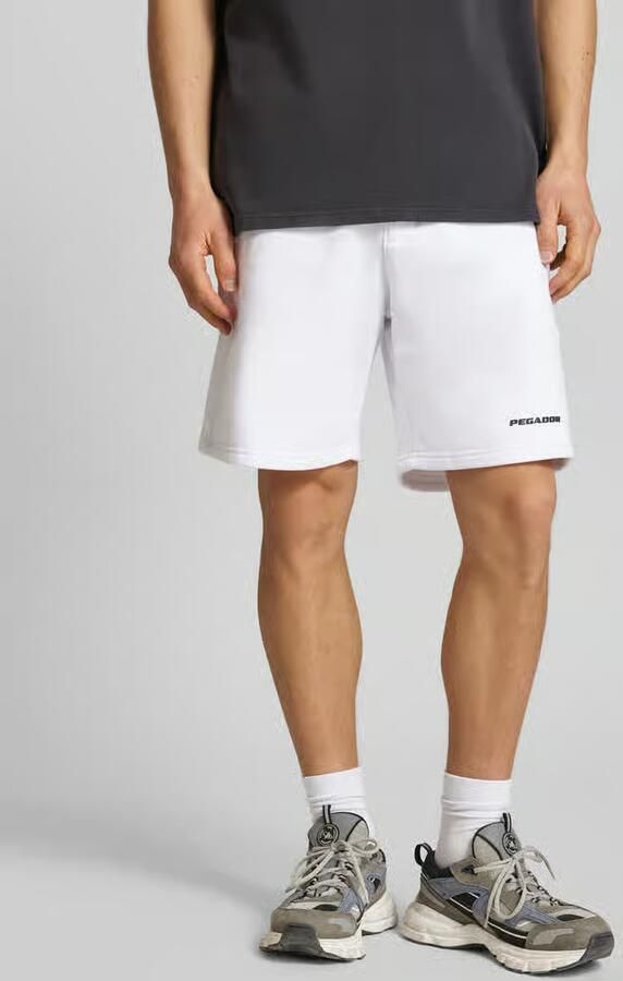PEGADOR Sweatshorts met gestikt logo en elastische band - Foto 3