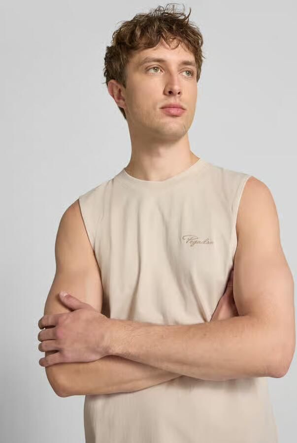 PEGADOR Tanktop met labelstitching en ronde hals