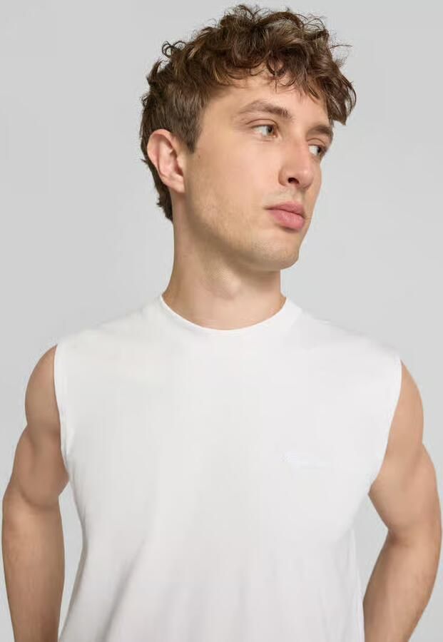 PEGADOR Tanktop met labelstitching en ronde hals
