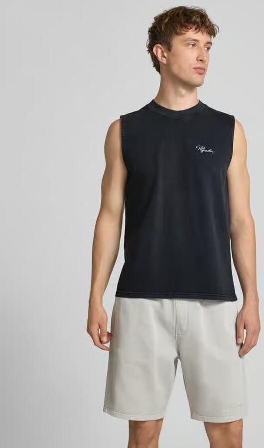 PEGADOR Tanktop met labelstitching en ronde hals