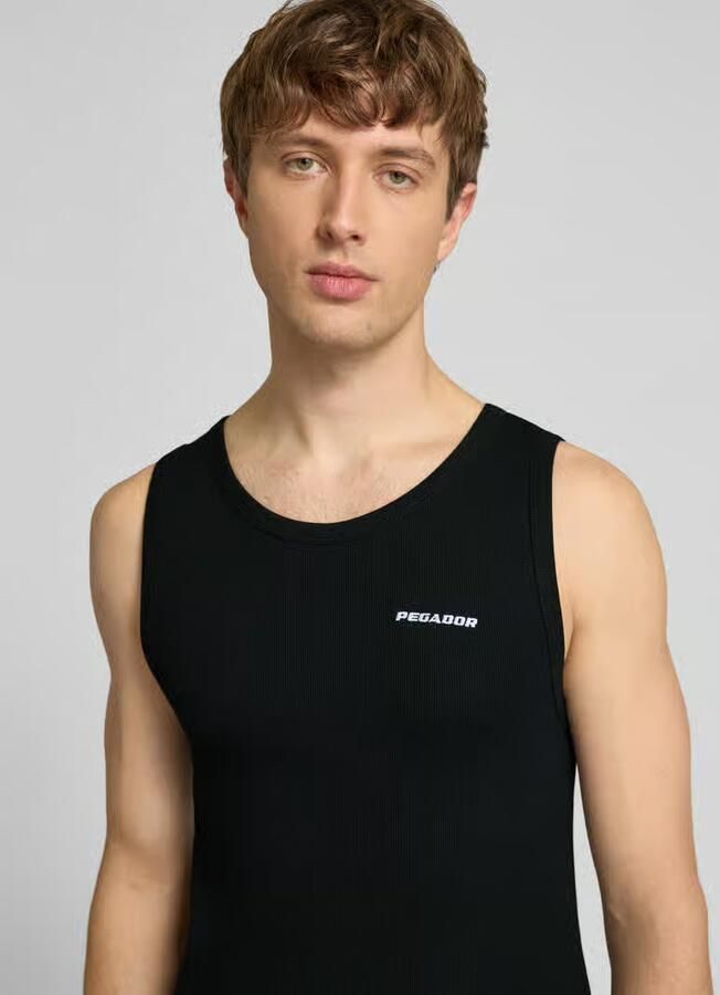PEGADOR Tanktop met logo-stitching en ronde halsuitsnijding