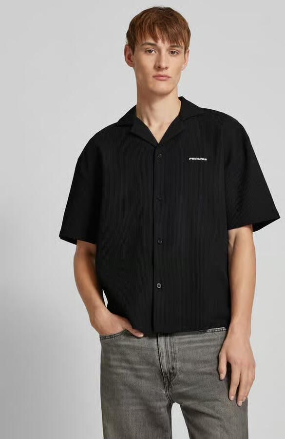 Pegador Troy Plissee Summer Shirt Men Overhemden zwart Maat XS Kleding - Foto 5