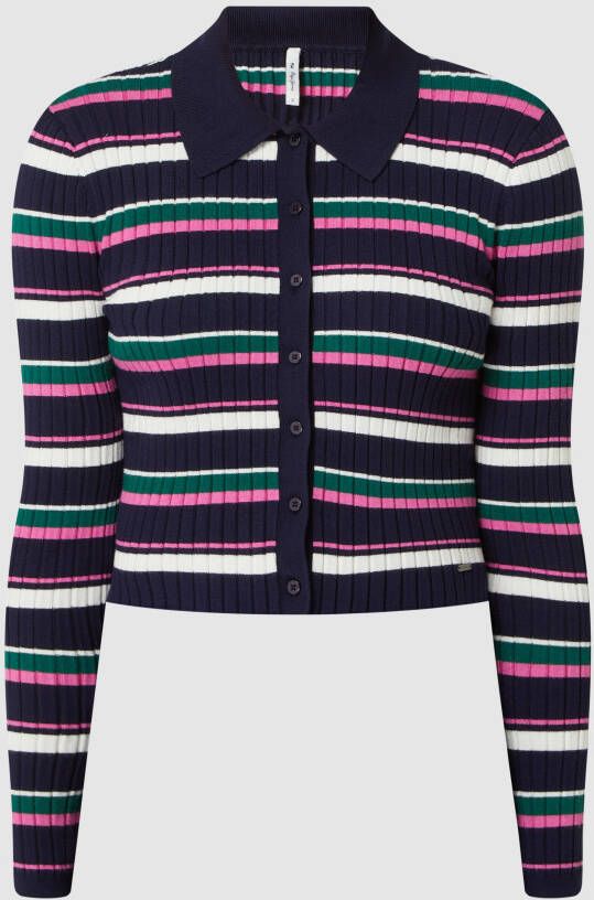 Pepe Jeans Korte cardigan met streepmotief model 'Barbora'