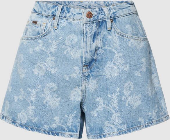Pepe Jeans Korte jeans met all-over motief model 'MARLY'