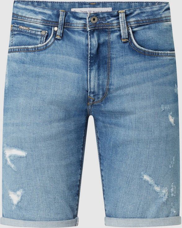 Pepe Jeans Korte tapered fit jeans met stretch model 'Stanley'