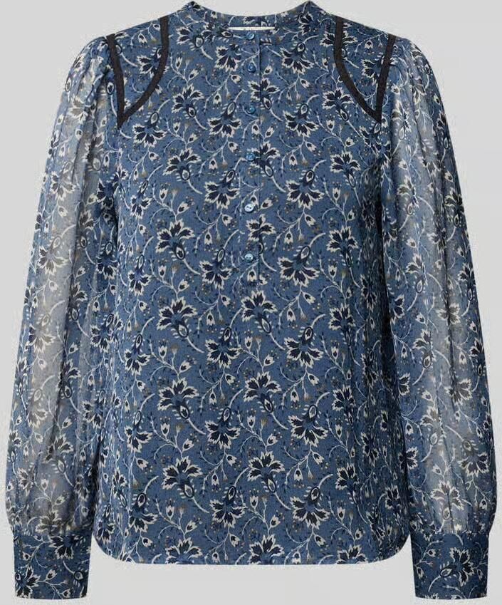 Pepe Jeans blouse met lange mouwen met semi-transparante mouwen model 'GANIA'