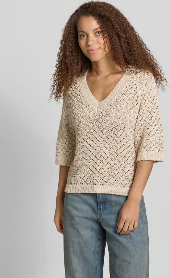 Pepe Jeans boxy fit gebreide pullover van katoenmix model 'AMBER' - Foto 3