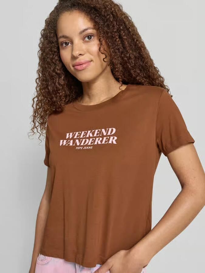 Pepe Jeans Boxy fit T-shirt van pure katoen model 'CARLA'