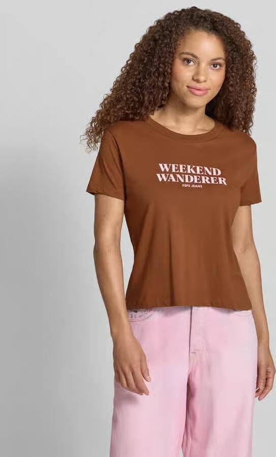 Pepe Jeans Boxy fit T-shirt van pure katoen model 'CARLA' - Foto 3