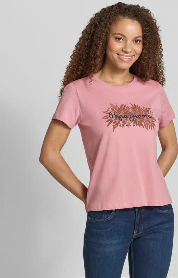 Pepe Jeans Boxy fit T-shirt van puur katoen model 'CRISTINA' - Foto 2