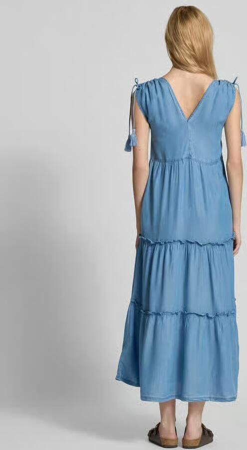 Pepe Jeans Midi-jurk met V-hals model 'EFFIE' - Foto 3