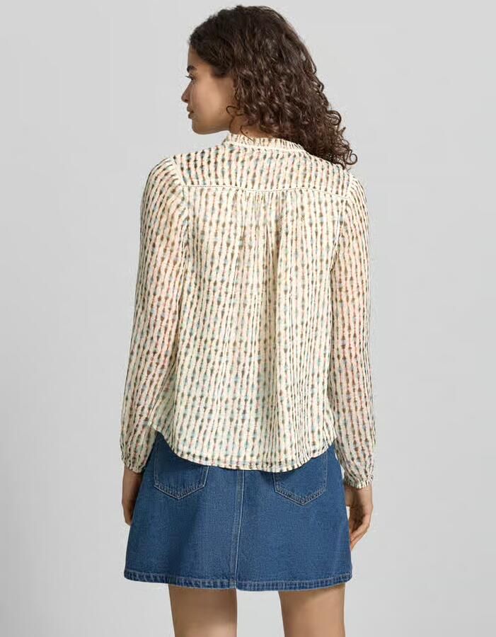 Pepe Jeans regular fit blouse met lange mouwen met all-over motief model 'FALINA' - Foto 2