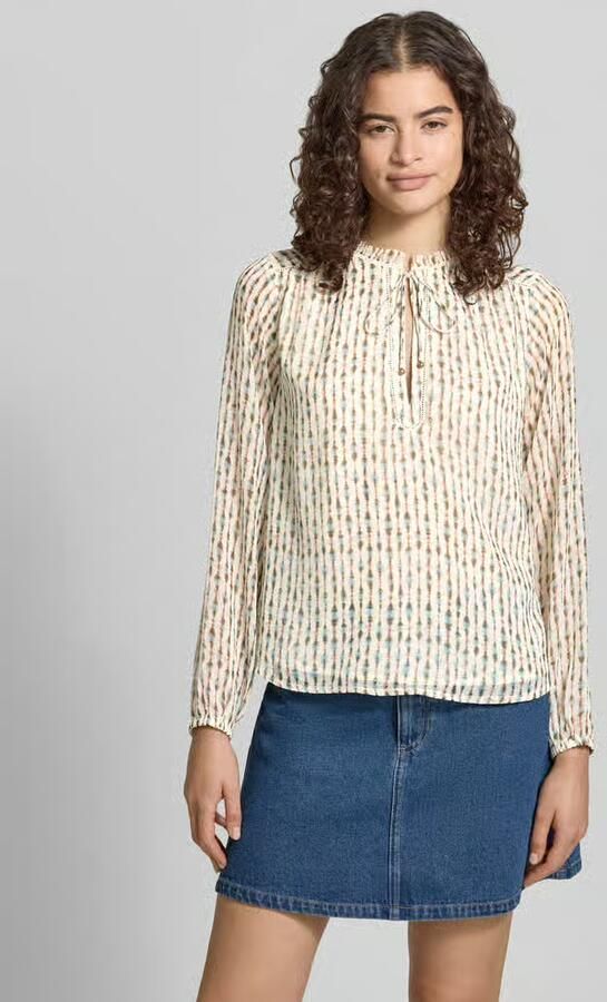 Pepe Jeans regular fit blouse met lange mouwen met all-over motief model 'FALINA' - Foto 3