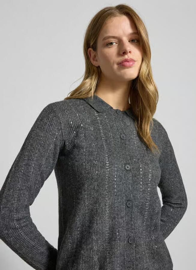 Pepe Jeans Regular fit gebreid jack met wol model 'ELAINE' - Foto 2