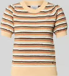 Pepe Jeans regular fit gebreid shirt met korte mouw model 'KAMIA LUREX'