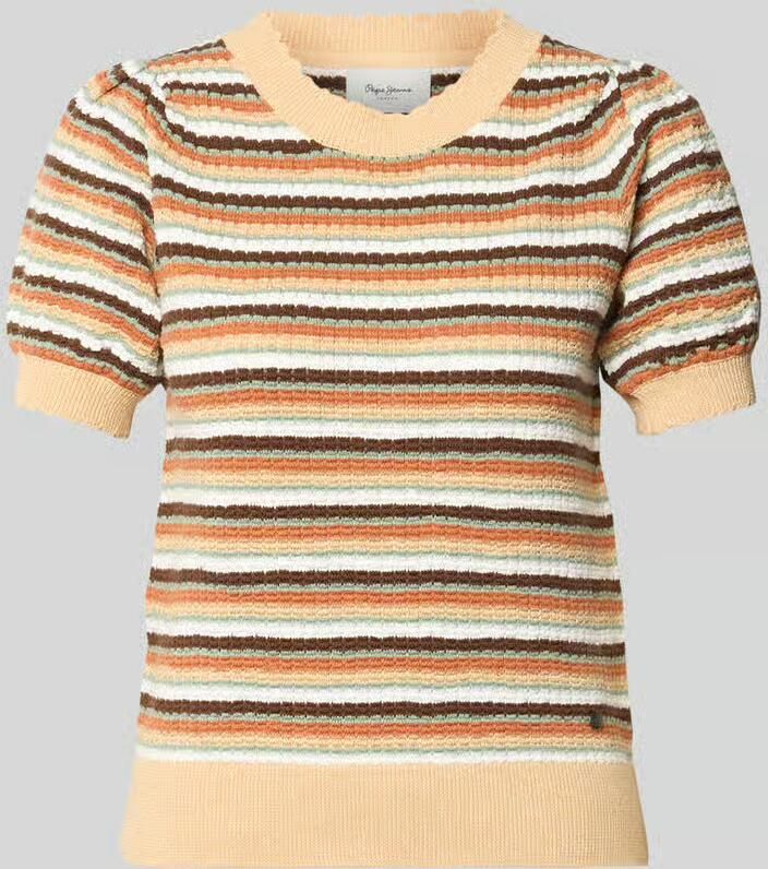 Pepe Jeans regular fit gebreid shirt met korte mouw model 'KAMIA LUREX' - Foto 2