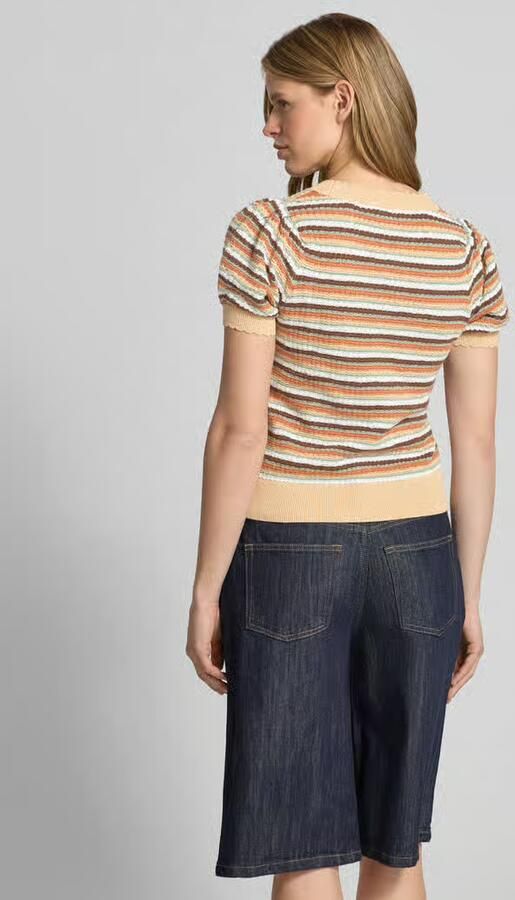 Pepe Jeans regular fit gebreid shirt met korte mouw model 'KAMIA LUREX' - Foto 3