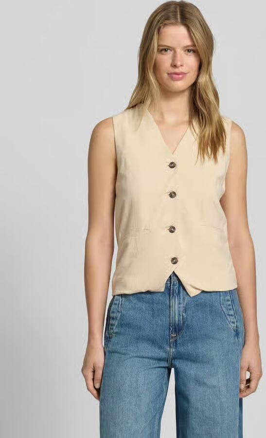 Pepe Jeans Regular fit linnen gilet van een mix van viscose en lyocell model 'STELLA' - Foto 2