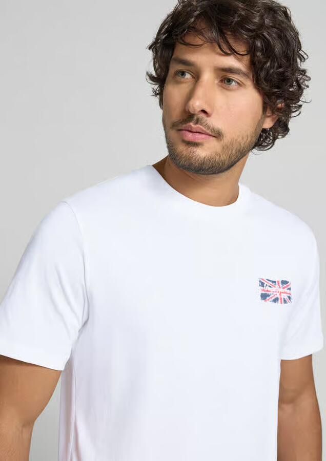 Pepe Jeans regular fit T-shirt van puur katoen model 'SMALL FLAG'
