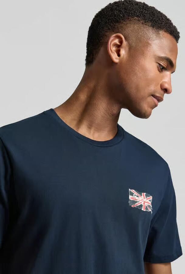 Pepe Jeans regular fit T-shirt van puur katoen model 'SMALL FLAG'