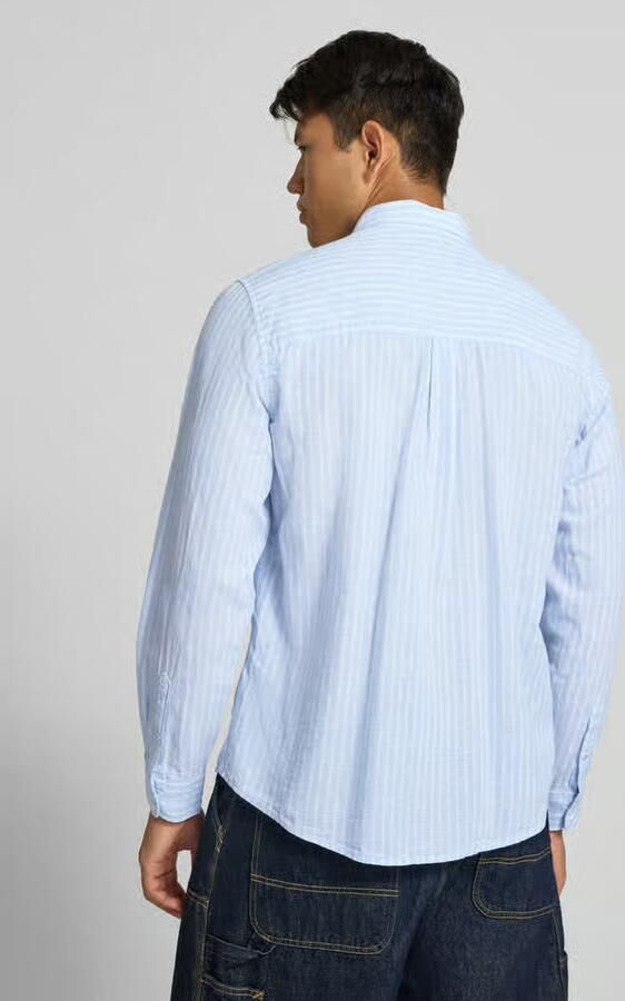 Pepe Jeans regular fit vrijetijdshemdbloes van linnen-katoenmengsel model 'PHILIPPE' - Foto 3