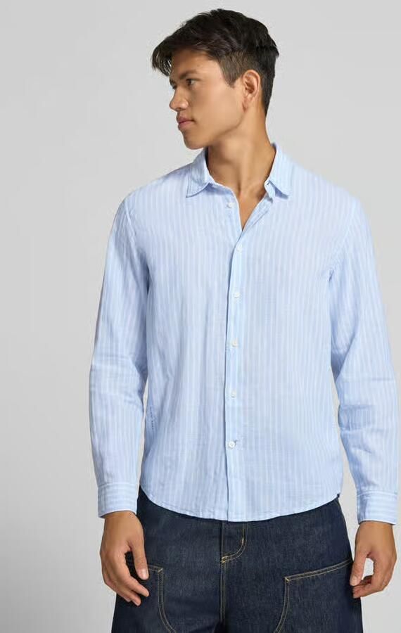 Pepe Jeans regular fit vrijetijdshemdbloes van linnen-katoenmengsel model 'PHILIPPE' - Foto 2