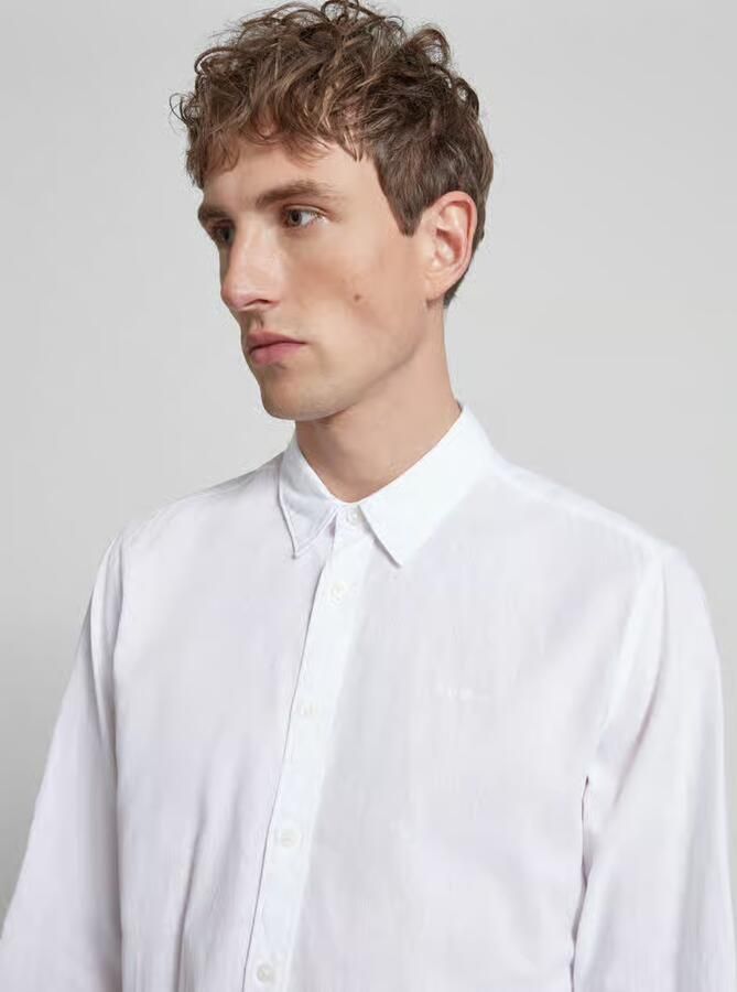 Pepe Jeans regular fit vrijetijdsoverhemd van mix van katoen en linnen model 'PAYTON'